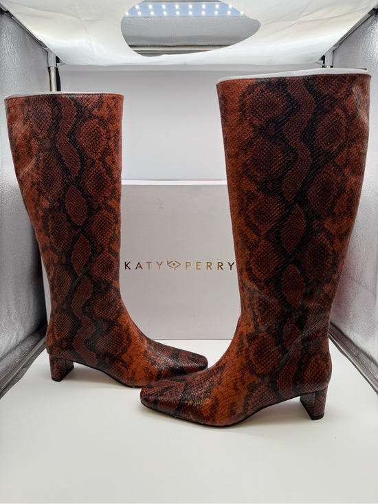 Katy Perry Collections Shoes - Katy Perry Collections Brown and Black Snake-Print Over-The-Knee Boots